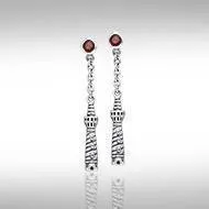 Cape Hatteras Lighthouse and Gem Silver Earrings TER236