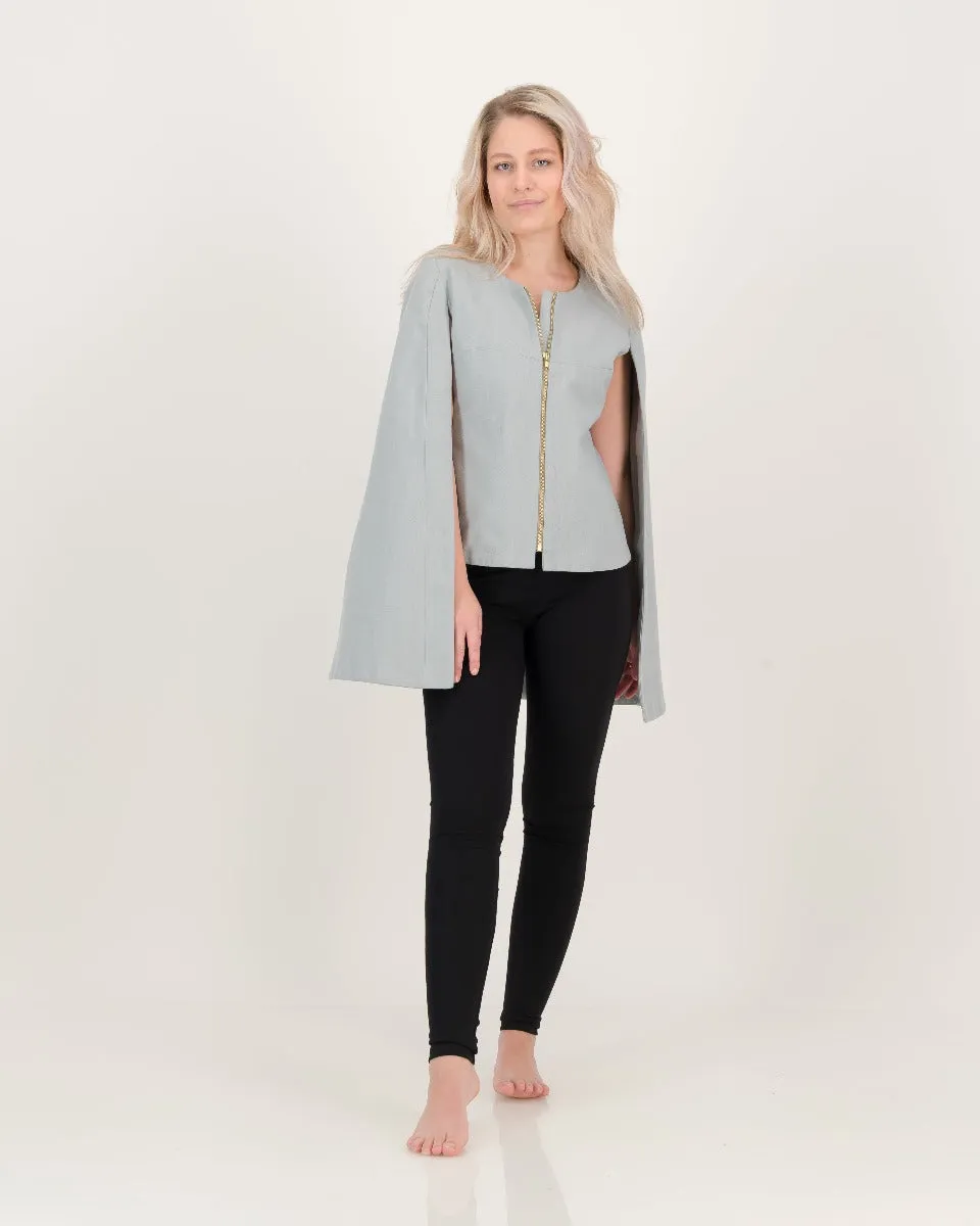 carmen cape - duck egg