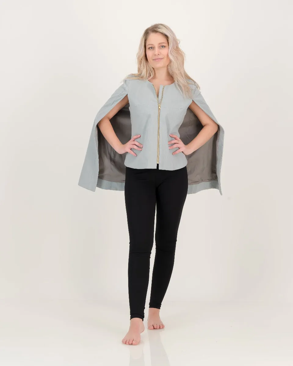 carmen cape - duck egg