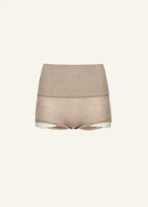 Cashmere knit shorts in beige