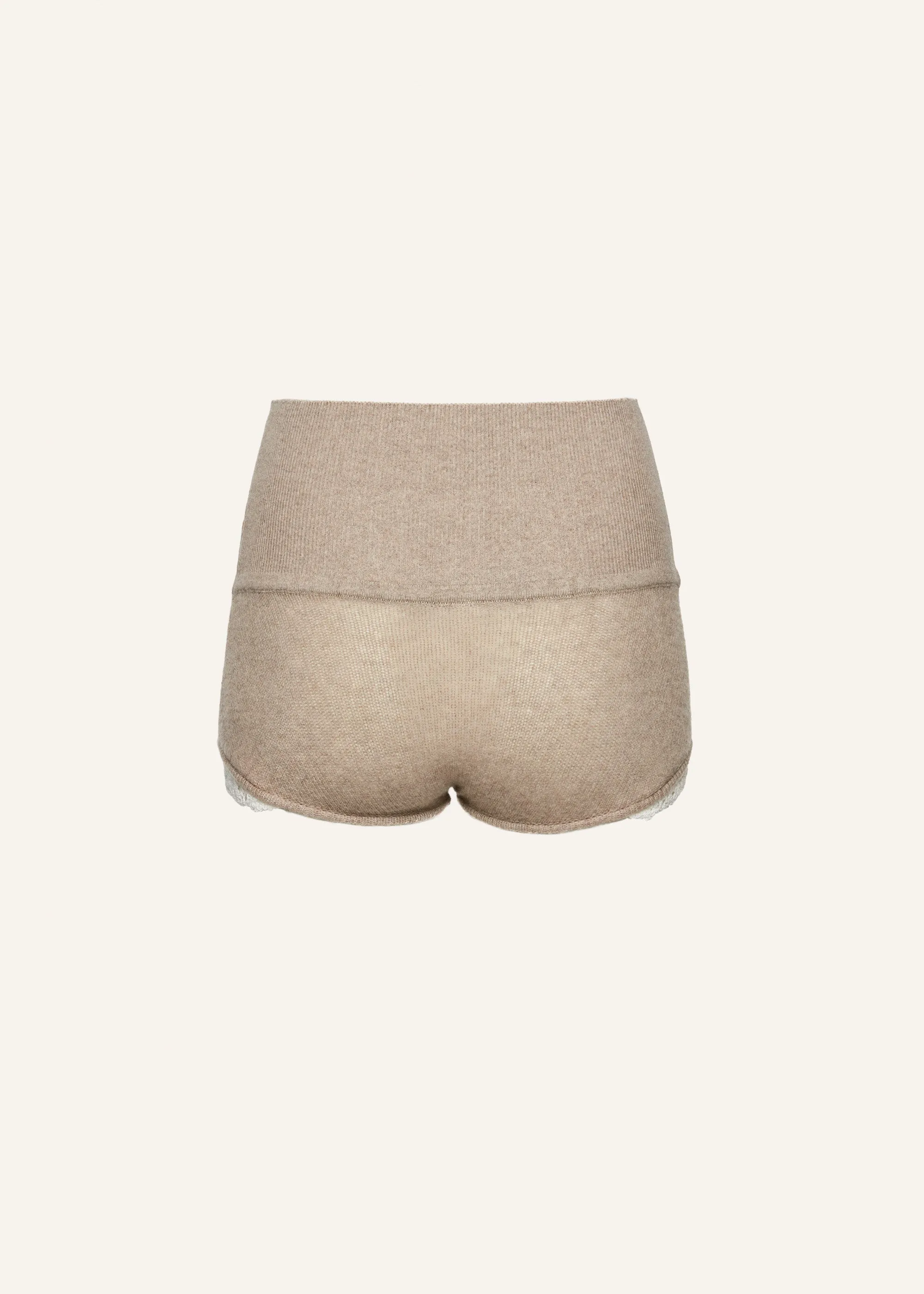 Cashmere knit shorts in beige