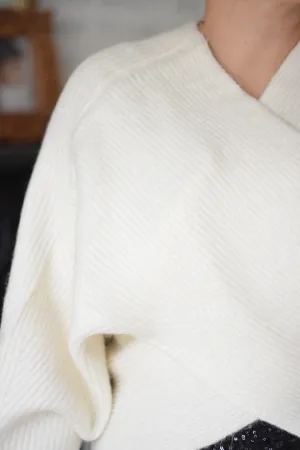Cassie Ivory Criss Cross Sweater