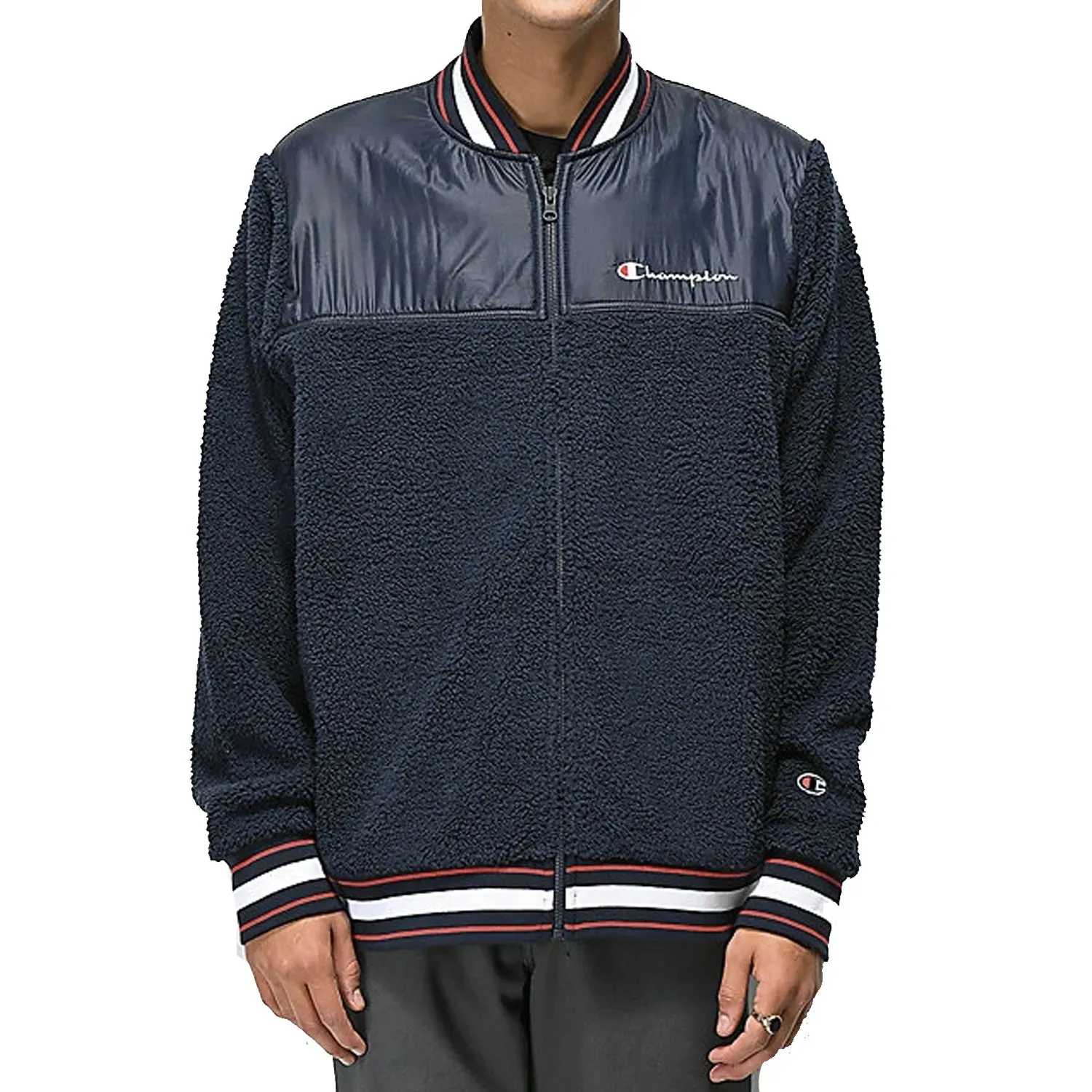 CHAMPION SHERPA BASEBALL JACKET (NAVY)