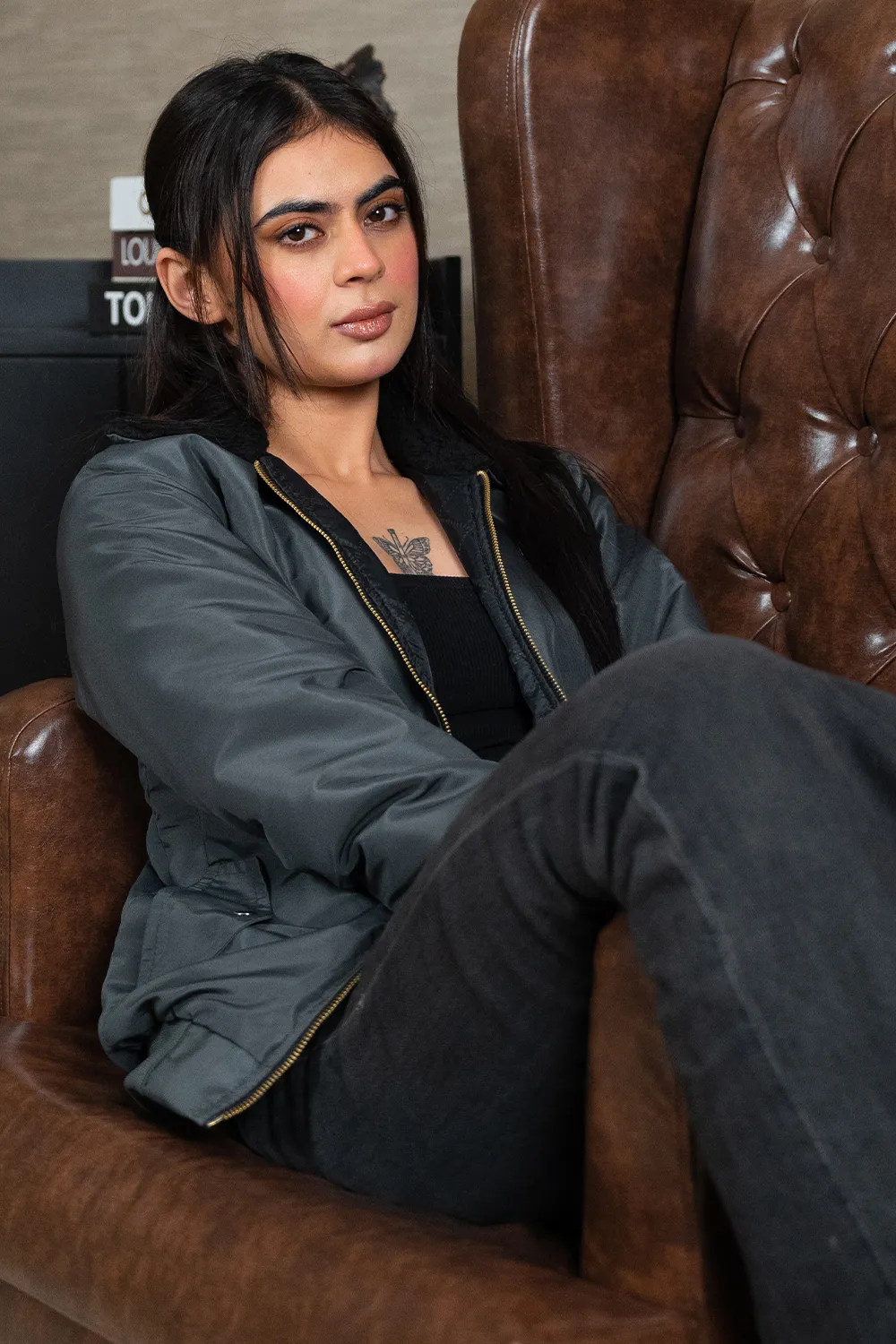 Charcoal Sherpa Jacket - W