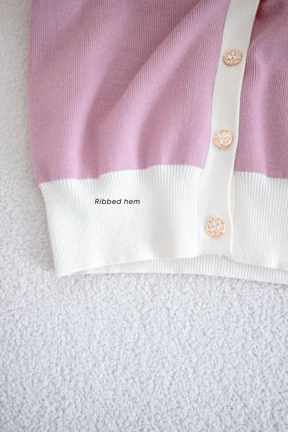 CHARM CONTRAST KNIT TOP IN PINK
