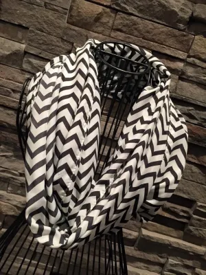Chevron Infinity Scarf White/Black