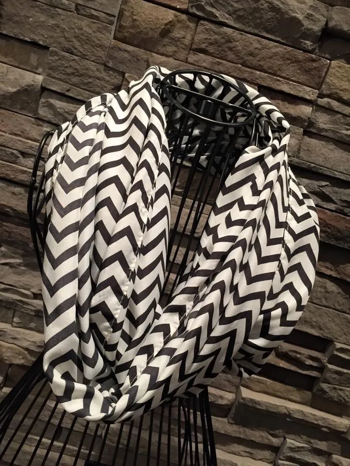 Chevron Infinity Scarf White/Black