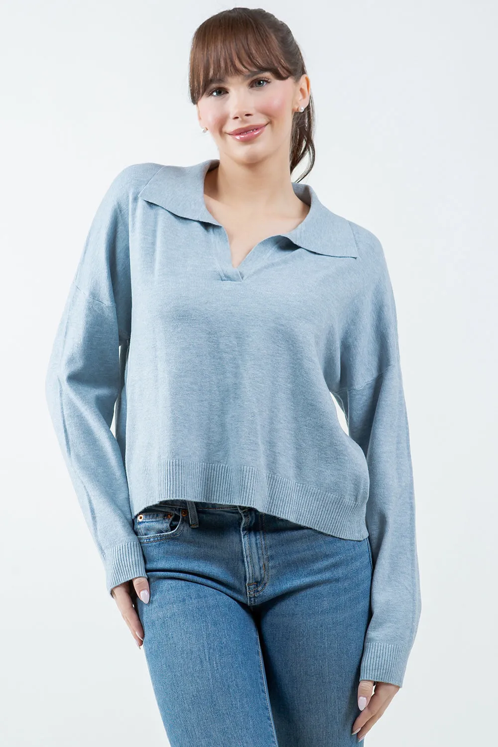 Collared V Neck Sweater