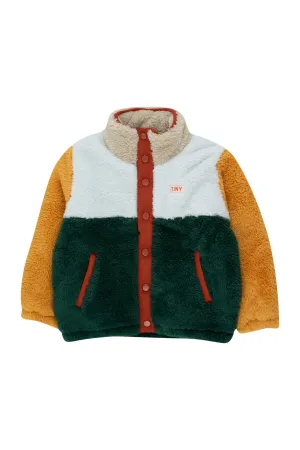 Color Block Polar Sherpa Jacket - Grey