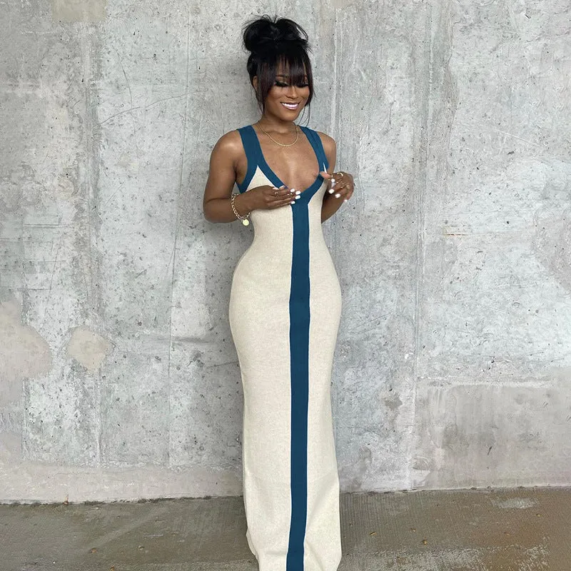 Contrast Maxi Dress
