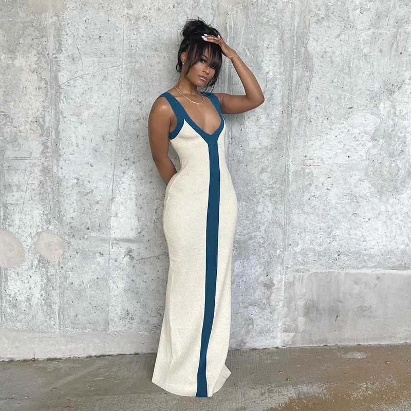 Contrast Maxi Dress