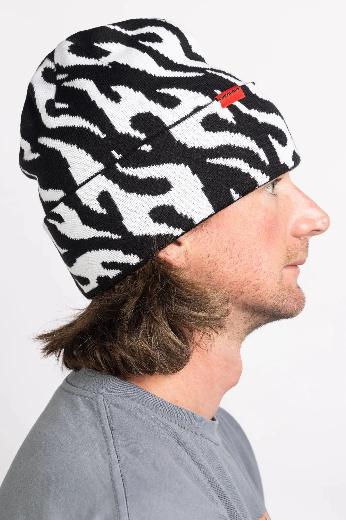 CORDUROY - TRIBAL FLAMES BLACK