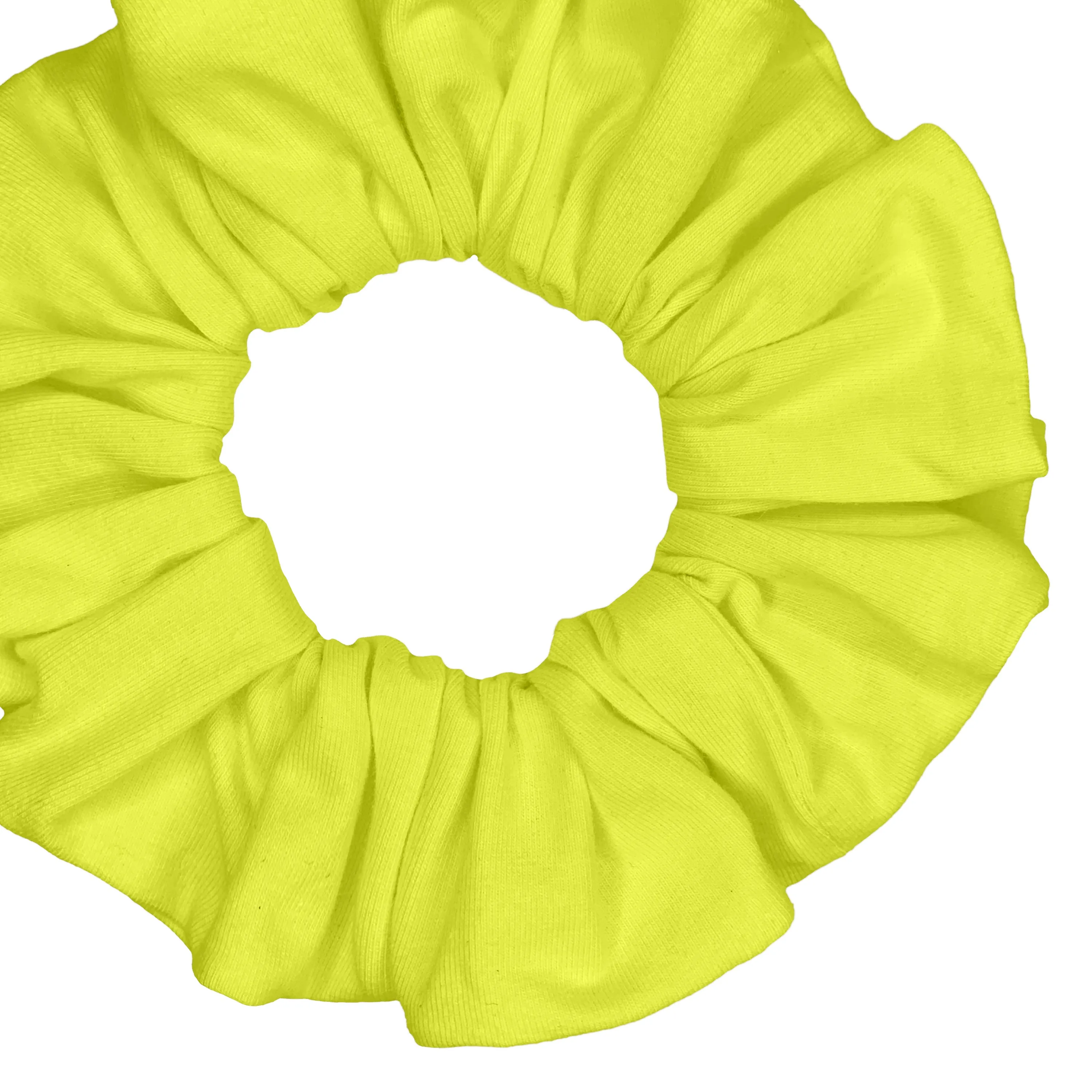 Cotton Scrunchies T-Shirt Knit Standard Size Made in the USA Yellow Neon