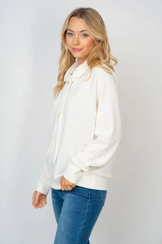 Cowl Neck Knit Long Sleeve Top