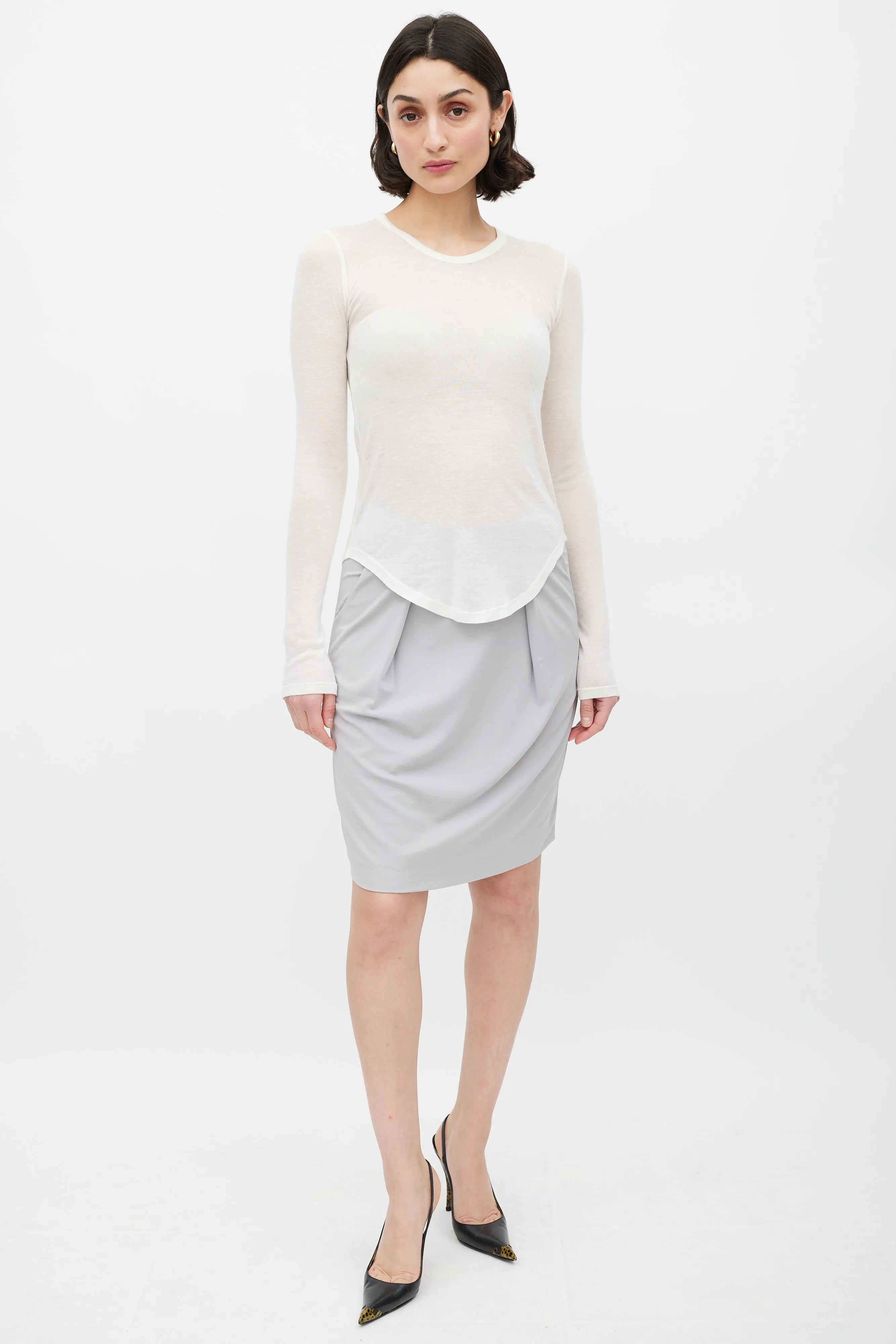 Cream Cashmere Knit Top