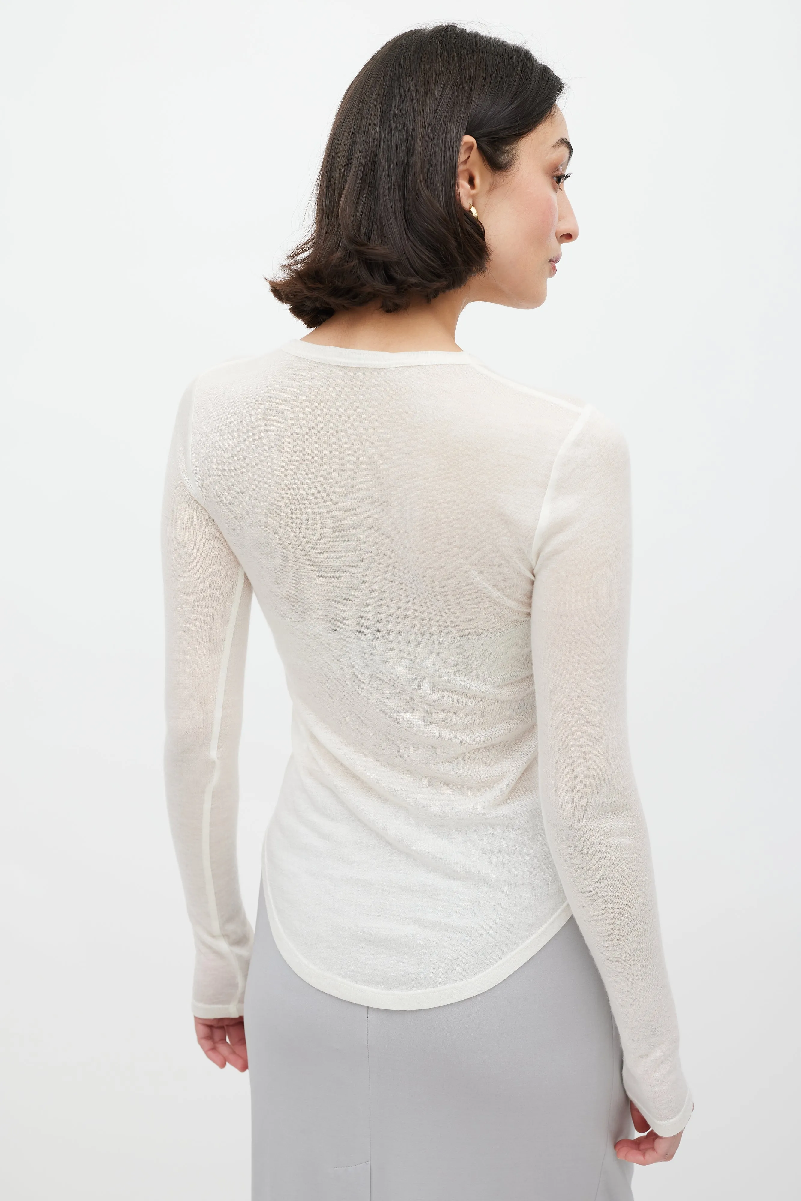 Cream Cashmere Knit Top