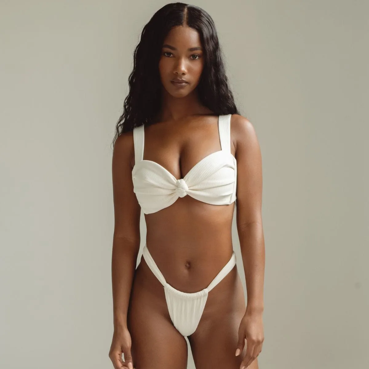 Cream Rib Hayden Bikini Top