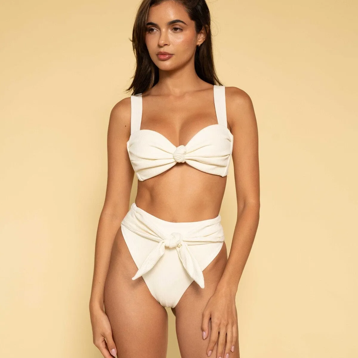 Cream Rib Hayden Bikini Top