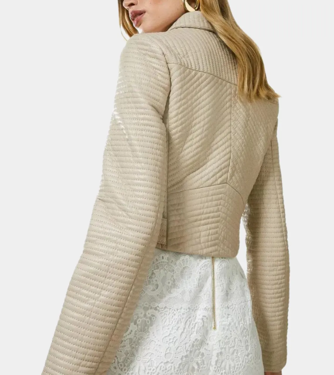Cream Women’s Biker Leather Jacket