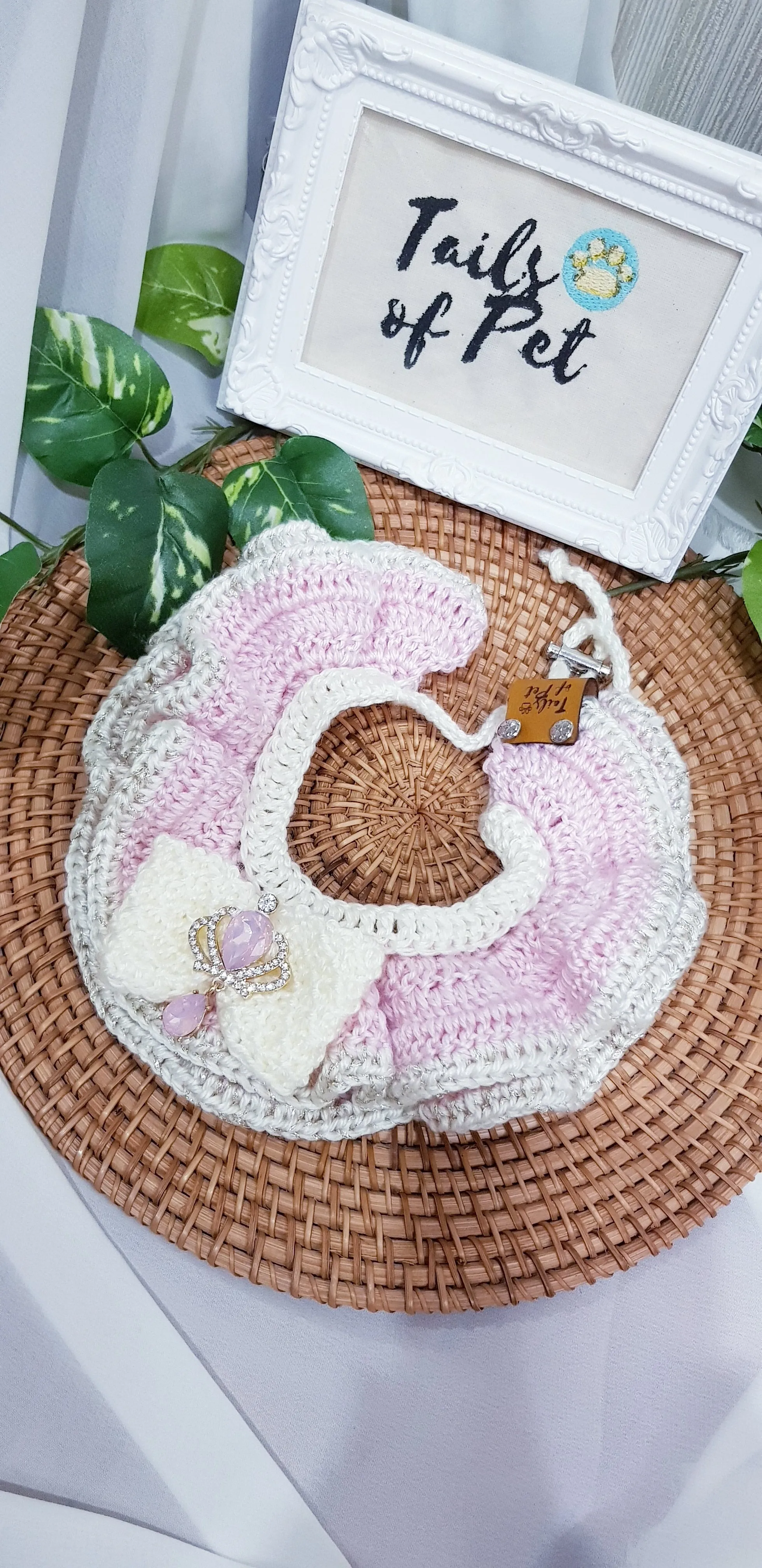Crochet Pet Cape Collection:  Princessy Bow Cape (24 - 45cm)