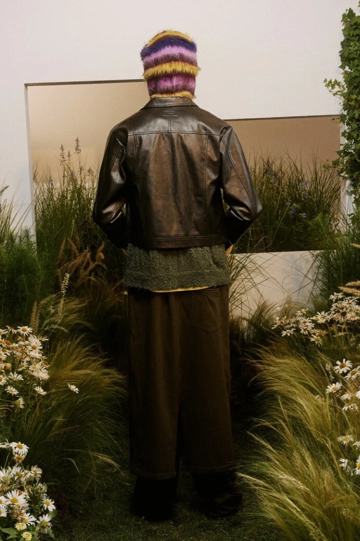 Cropped Eco-Leather Jacket