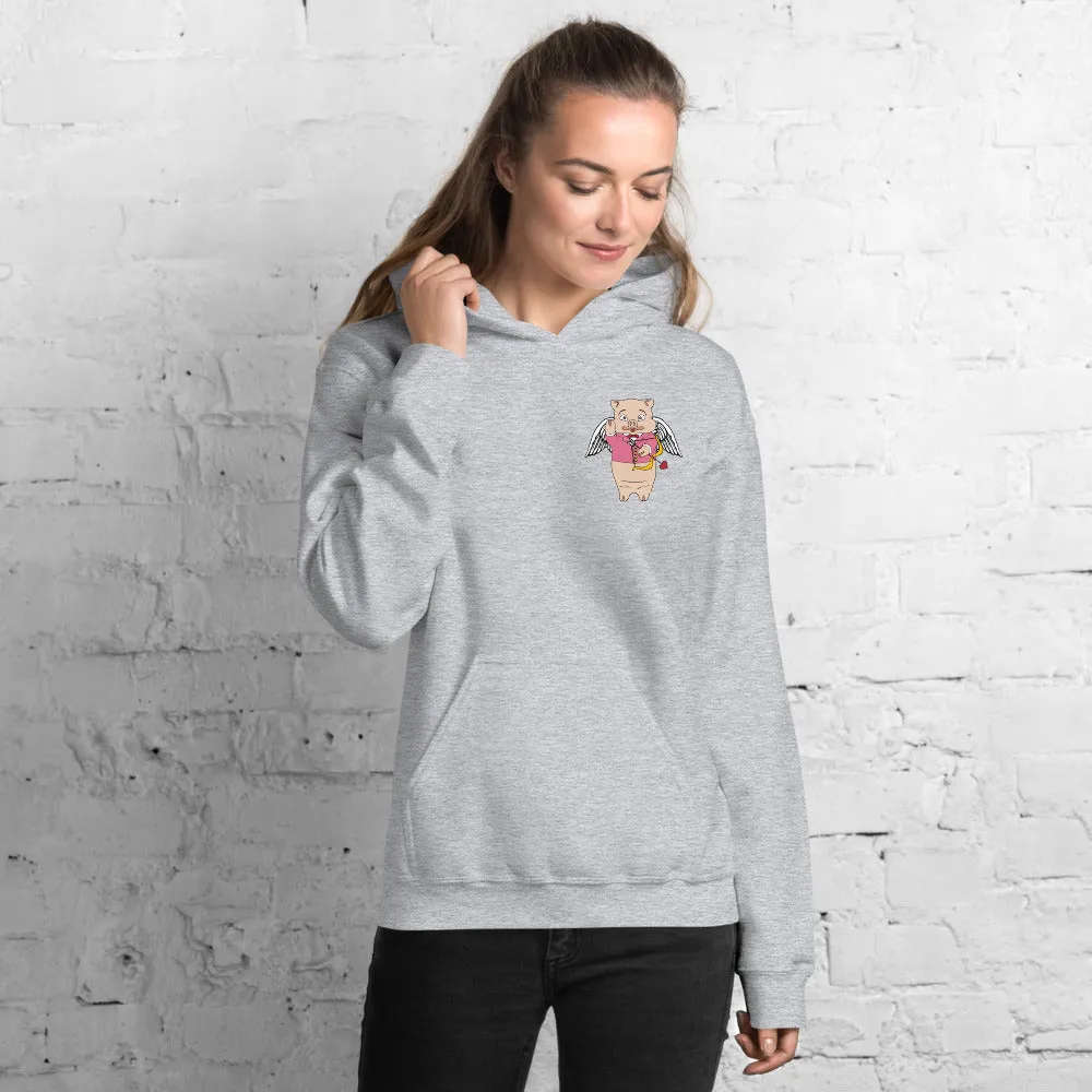 Cupid Pig   Valentine's Neon Sign Hoodie