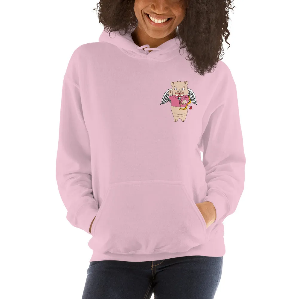 Cupid Pig   Valentine's Neon Sign Hoodie