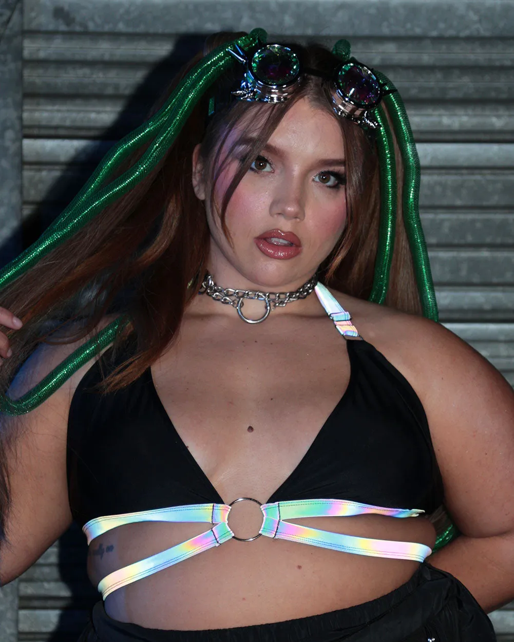 Cyber Radiance Rainbow Reflective O-Ring Top
