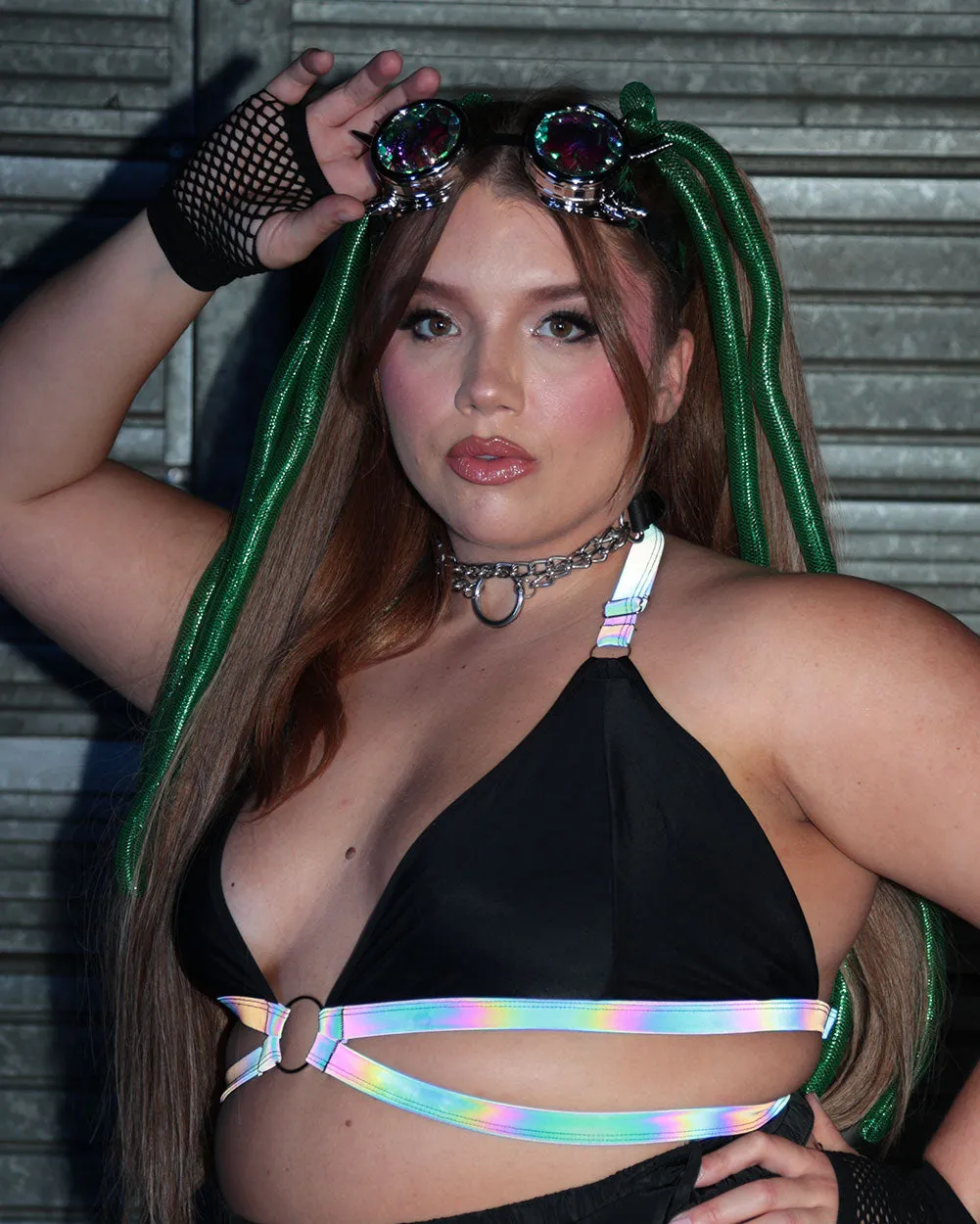 Cyber Radiance Rainbow Reflective O-Ring Top