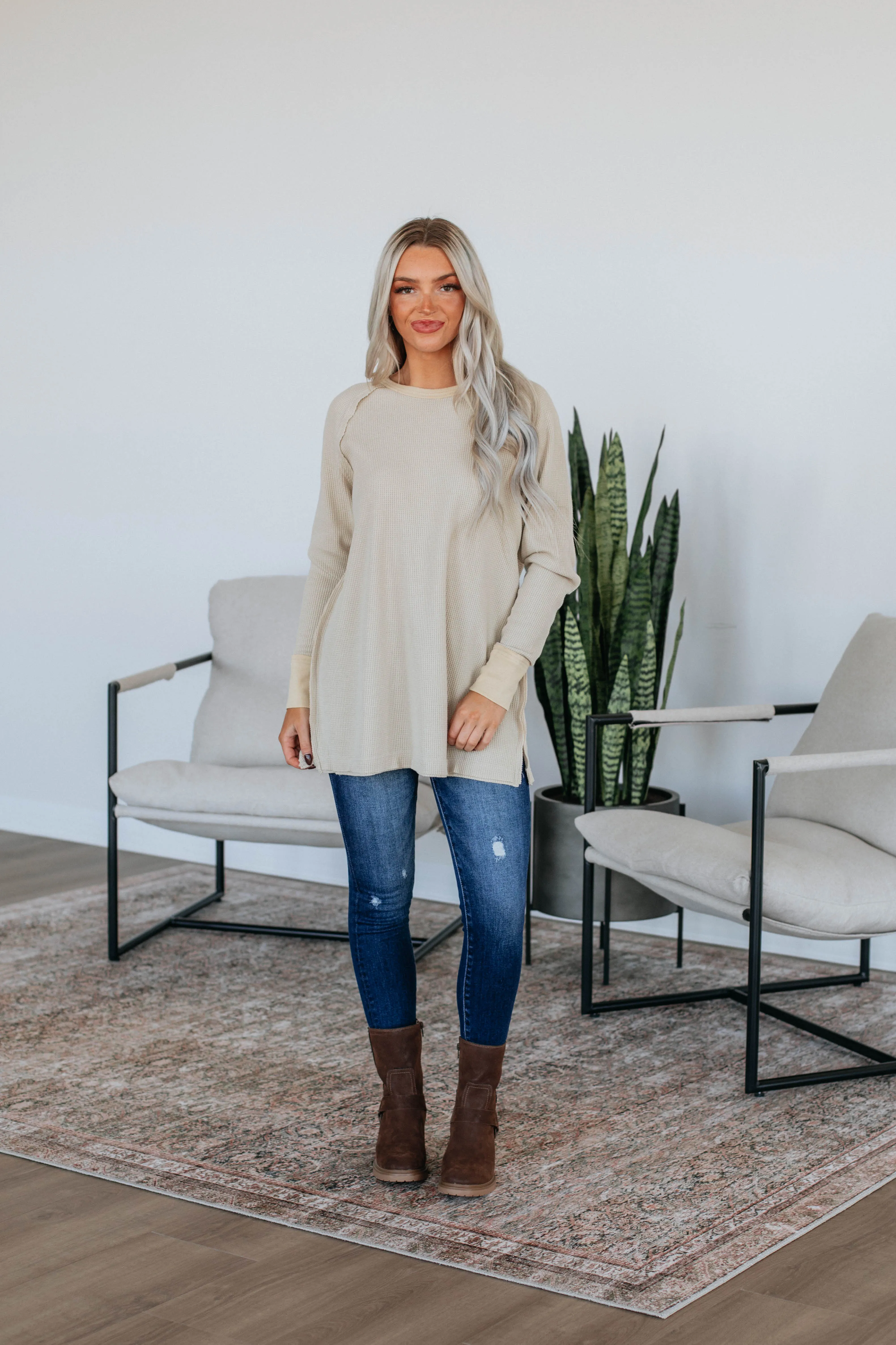 Dafina Knit Top - Oatmeal