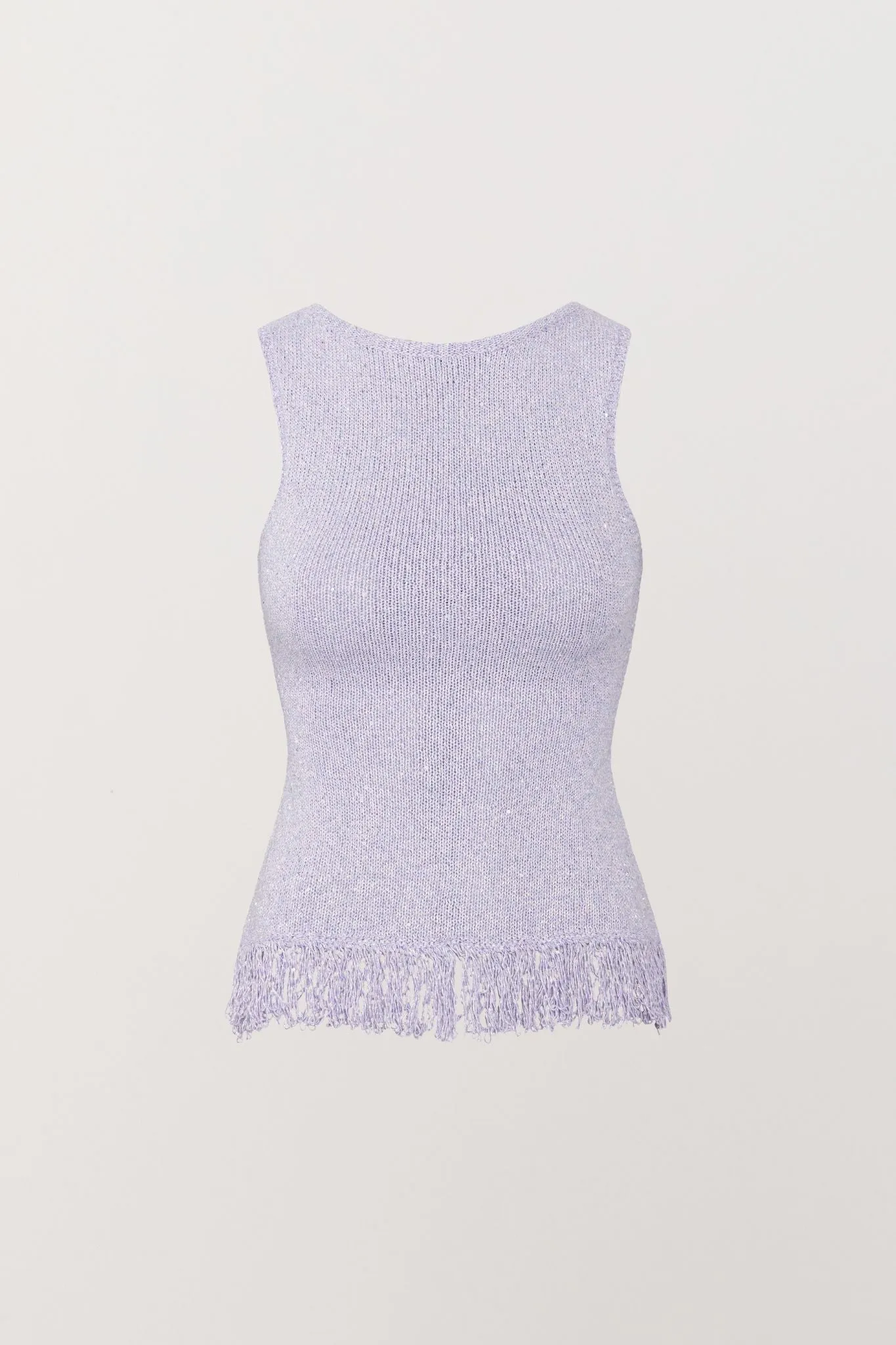Dana Fringe Top - Lavender Sequin