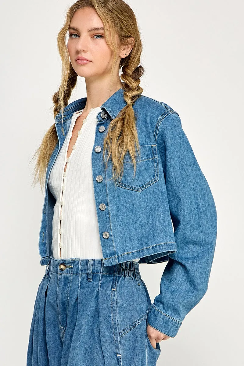 Denim Cropped Jacket