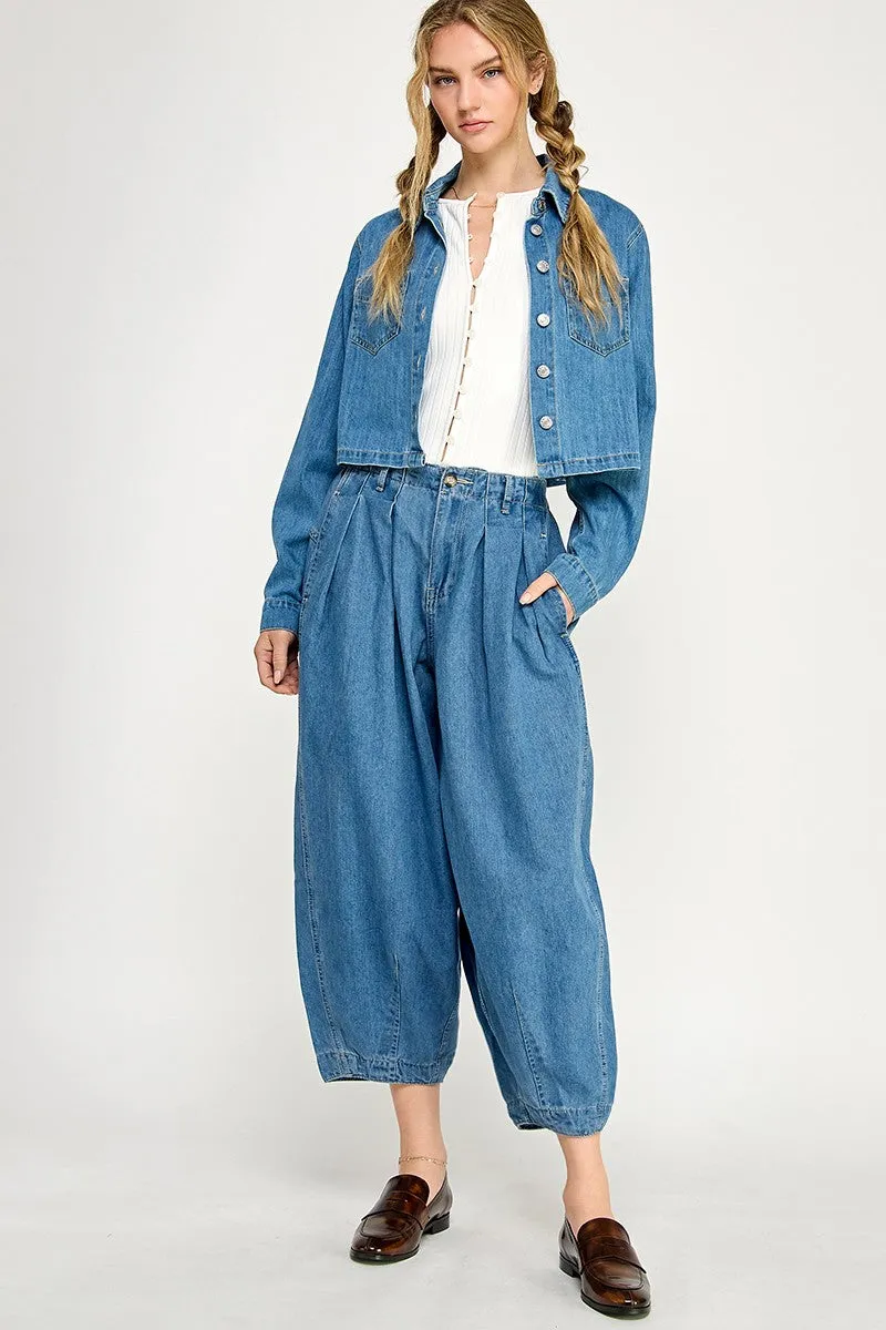 Denim Cropped Jacket