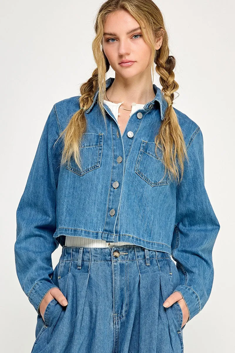 Denim Cropped Jacket