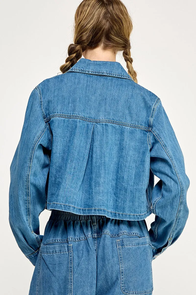 Denim Cropped Jacket