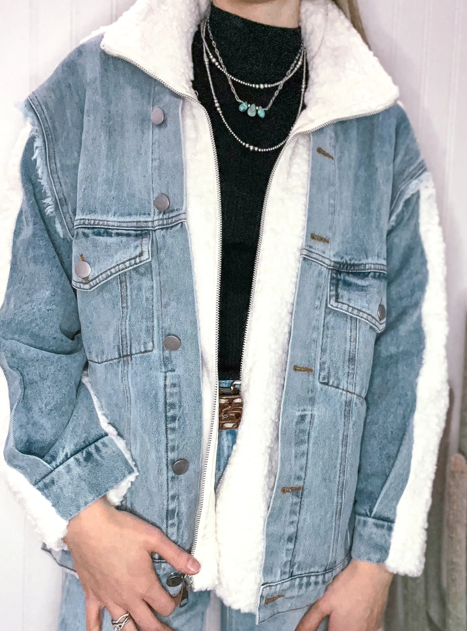 Denim Front Sherpa Jacket