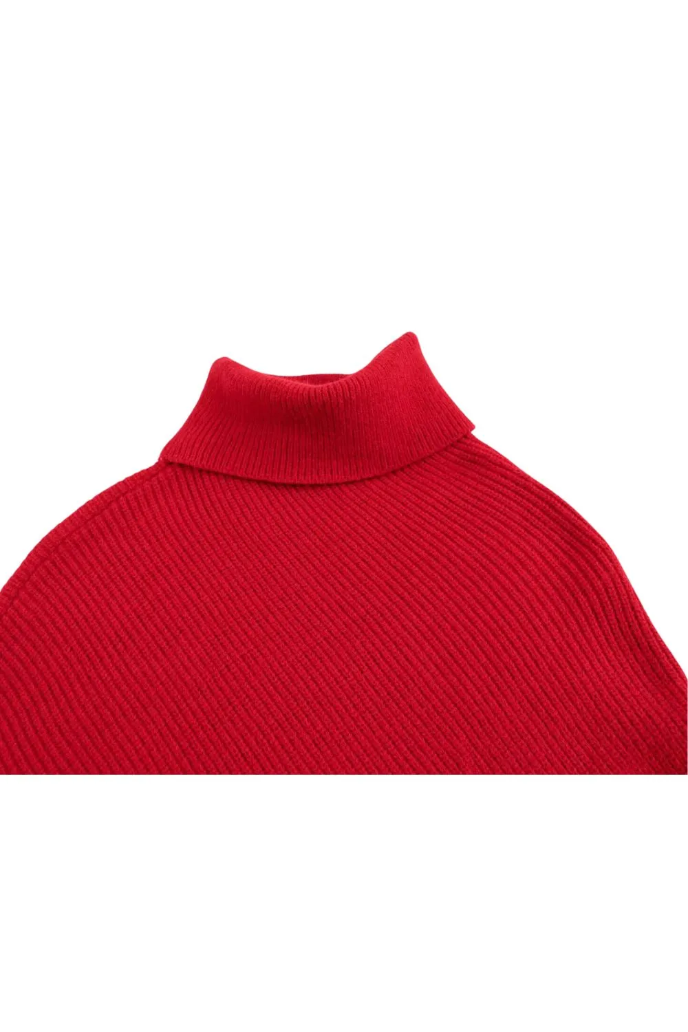 'Devon' High-Neck Knit Sweater with Irregular Hem