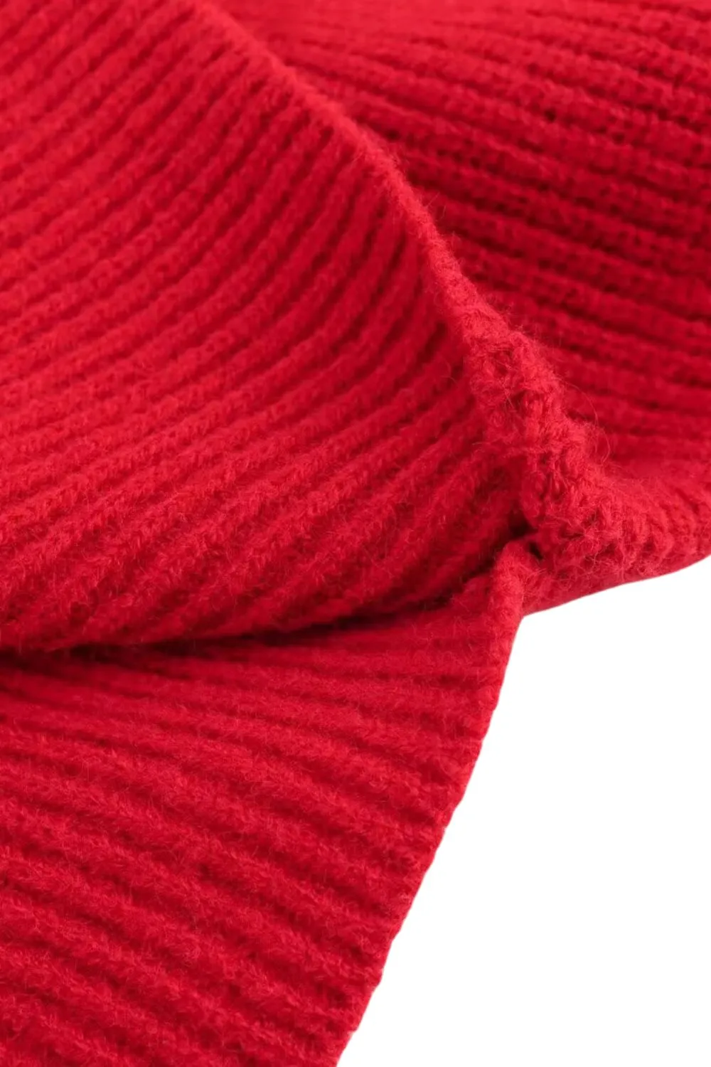 'Devon' High-Neck Knit Sweater with Irregular Hem