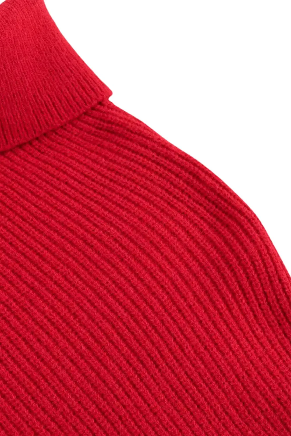 'Devon' High-Neck Knit Sweater with Irregular Hem