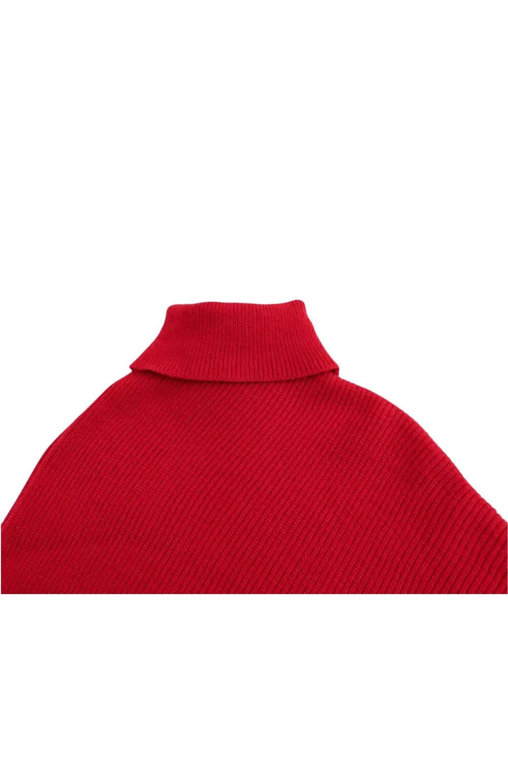 'Devon' High-Neck Knit Sweater with Irregular Hem