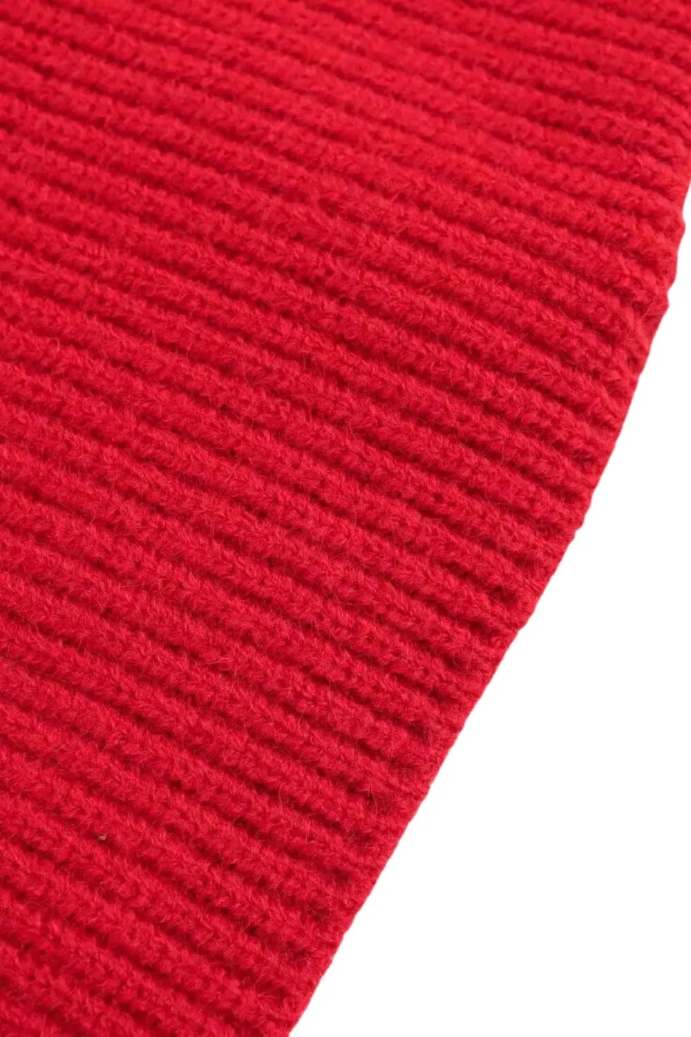 'Devon' High-Neck Knit Sweater with Irregular Hem