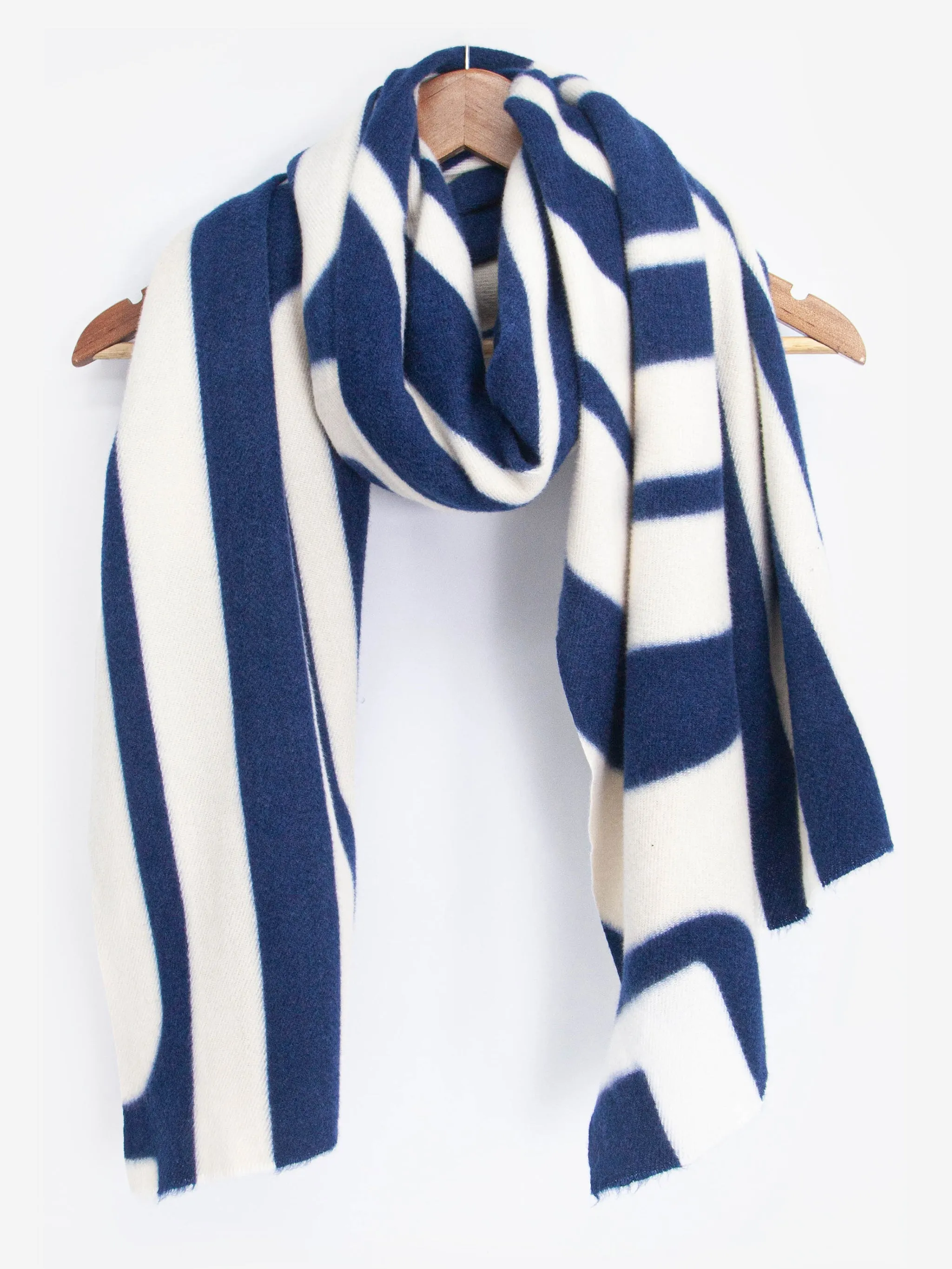 Dot Midweight Scarf - Navy Blue, Geometric