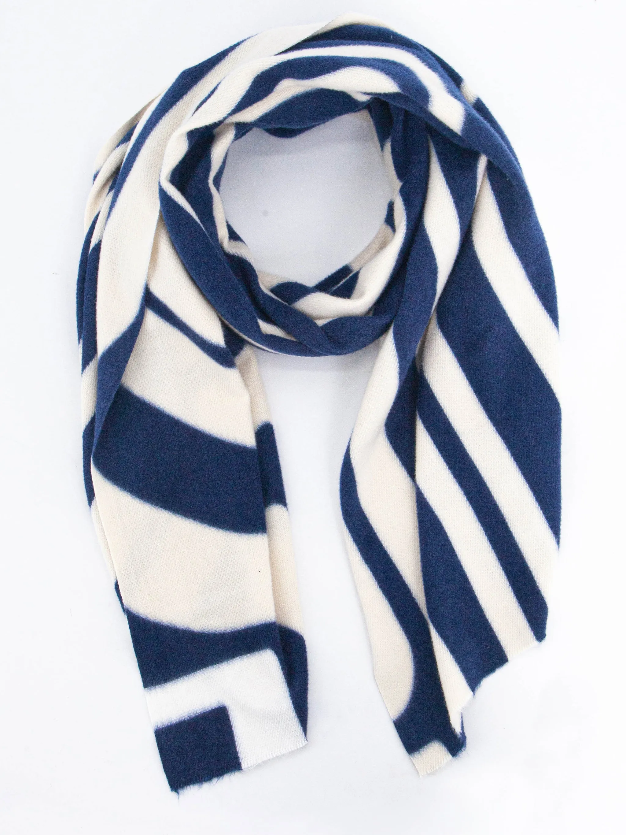 Dot Midweight Scarf - Navy Blue, Geometric