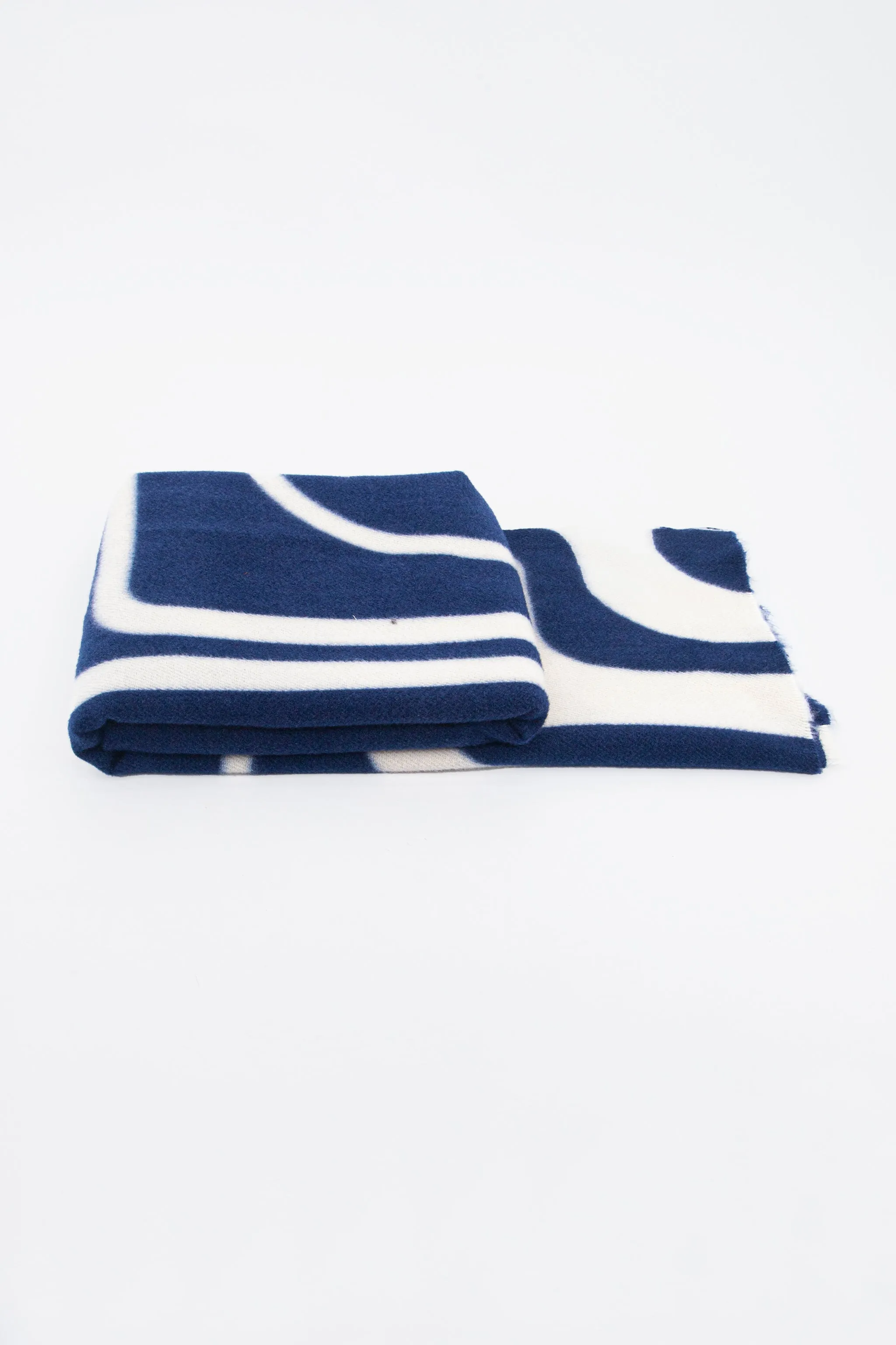 Dot Midweight Scarf - Navy Blue, Geometric