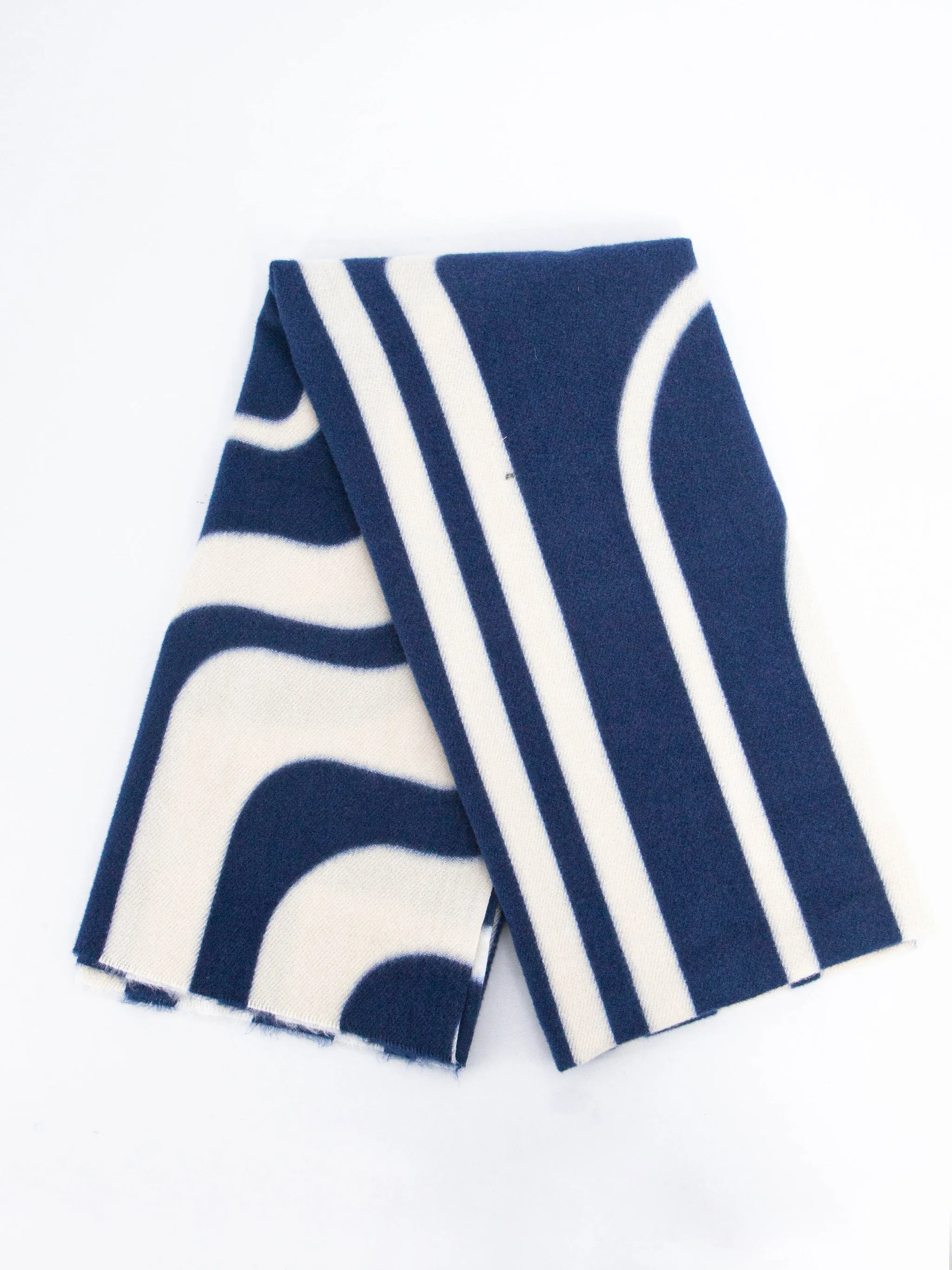 Dot Midweight Scarf - Navy Blue, Geometric