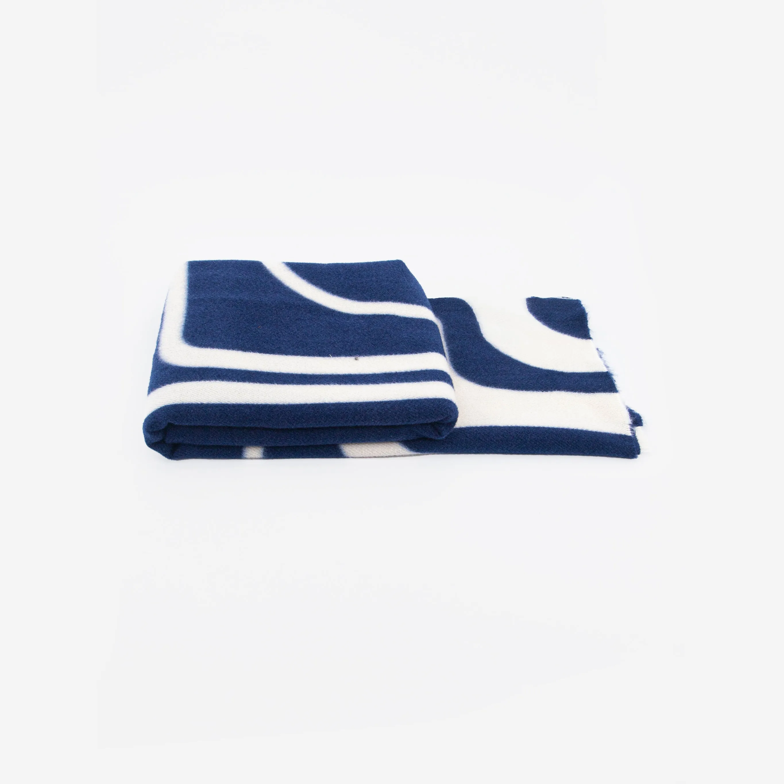 Dot Midweight Scarf - Navy Blue, Geometric