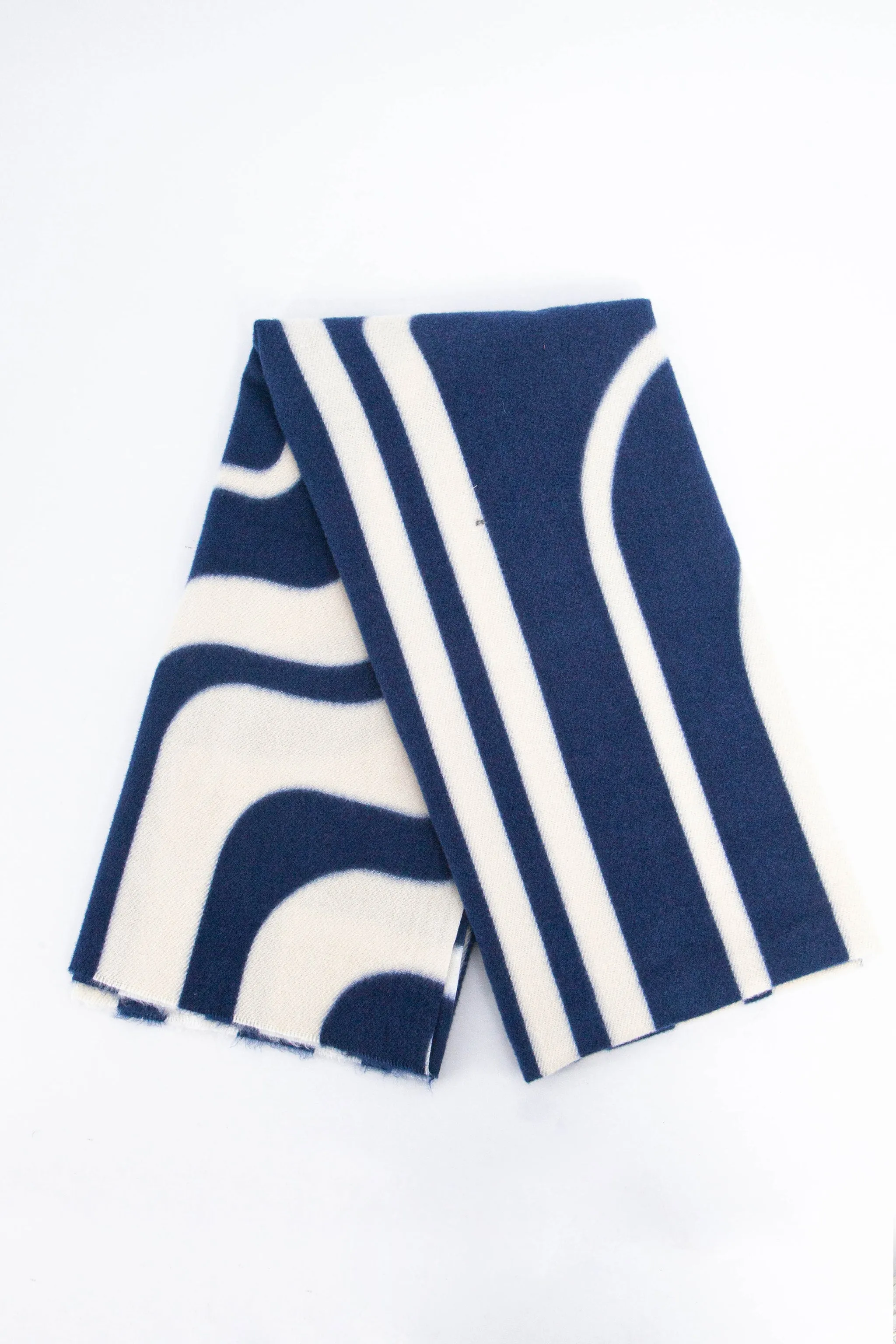 Dot Midweight Scarf - Navy Blue, Geometric