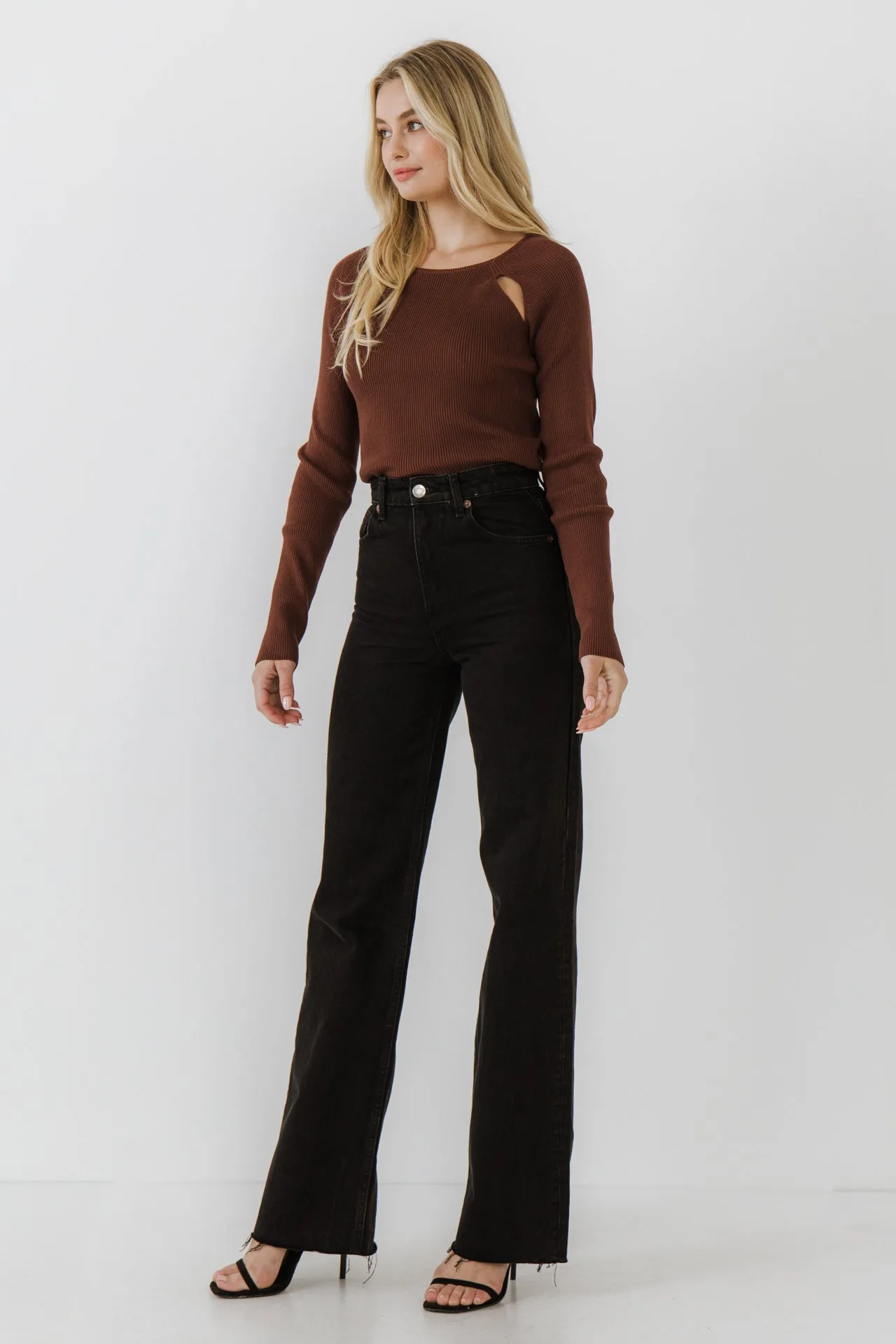Double Cut Out Knit Top