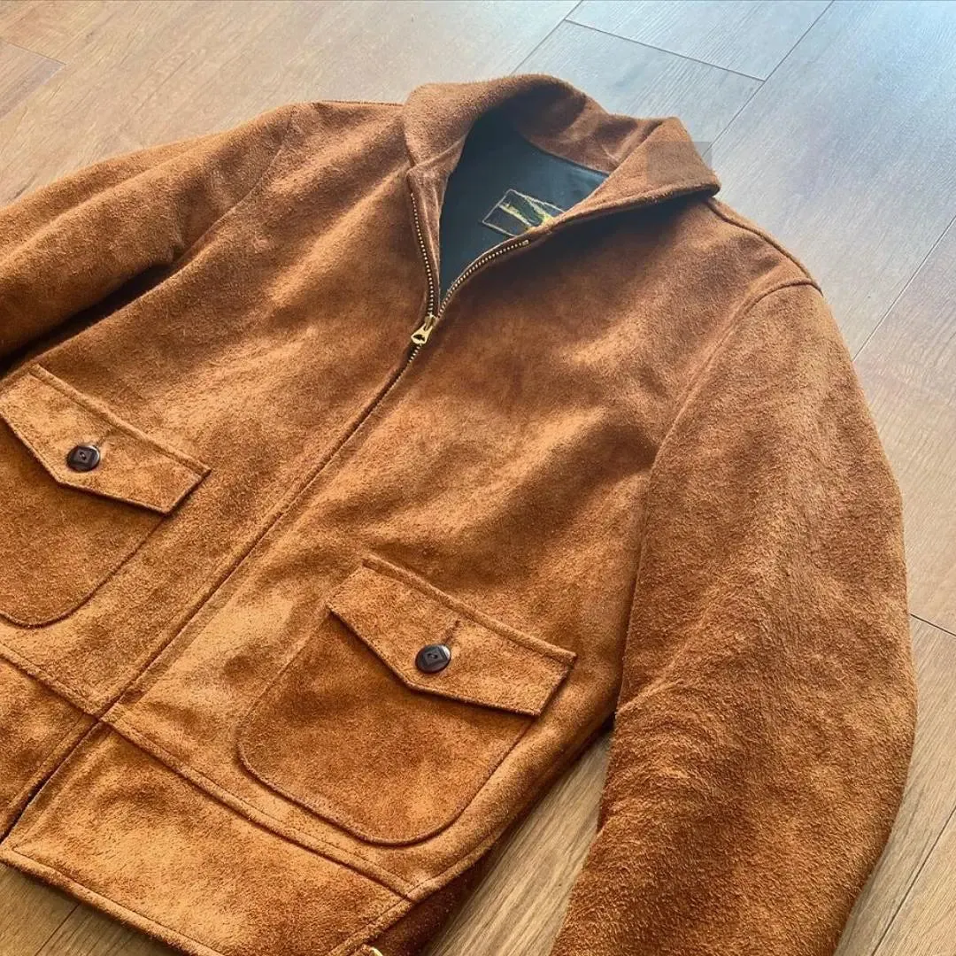 Double Pocket Suede leather jacket
