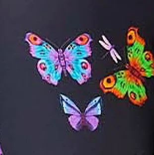 DuoKnit Sports Bra in Black Neon Butterflies